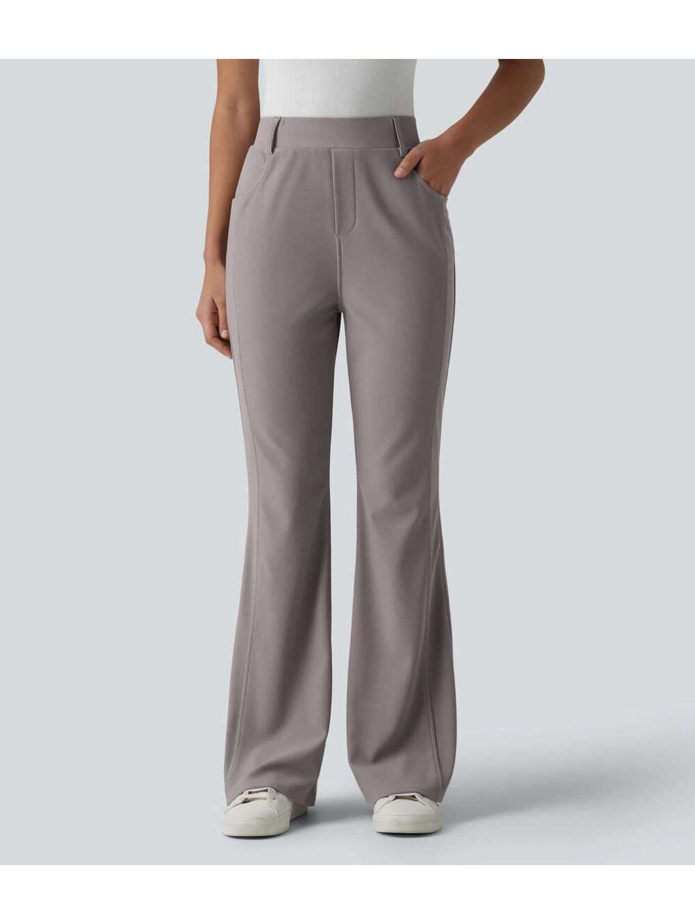 Women's Wide-Leg Ponte Pants in Gray Size Large Regular